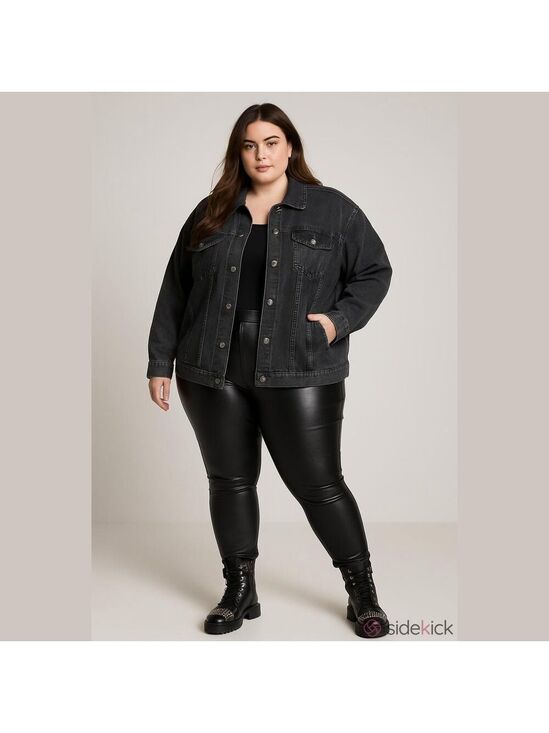 DKNY Jackets & Blazers - DKNY Women's Gray Studded Denim Jacket Size 3X